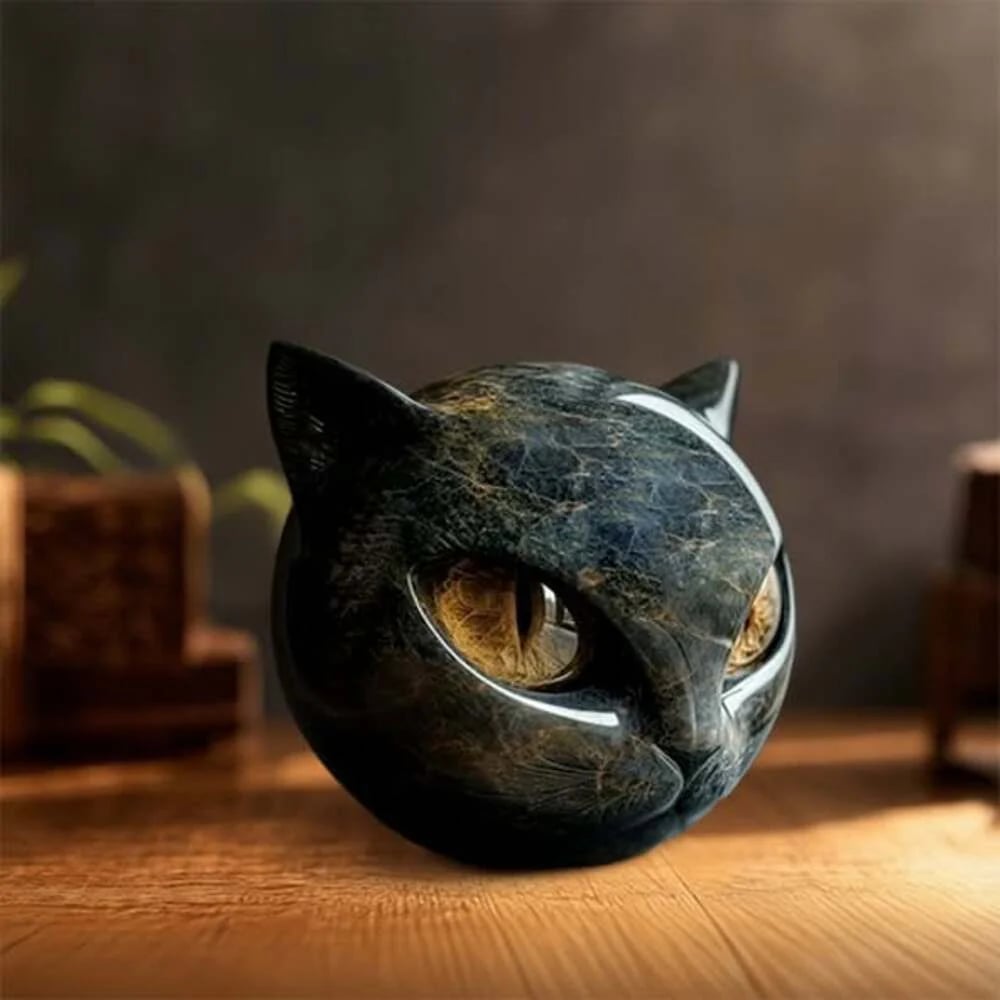 😽Elegant Black Cat Sculpture Art Ornament