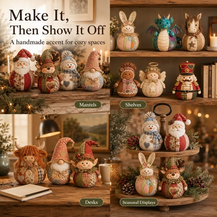 🔥 HOT SALE 🔥🎄 Save 54% | Christmas Patchwork Doll Sewing Kit – A Cosy Craft for Quiet Moments
