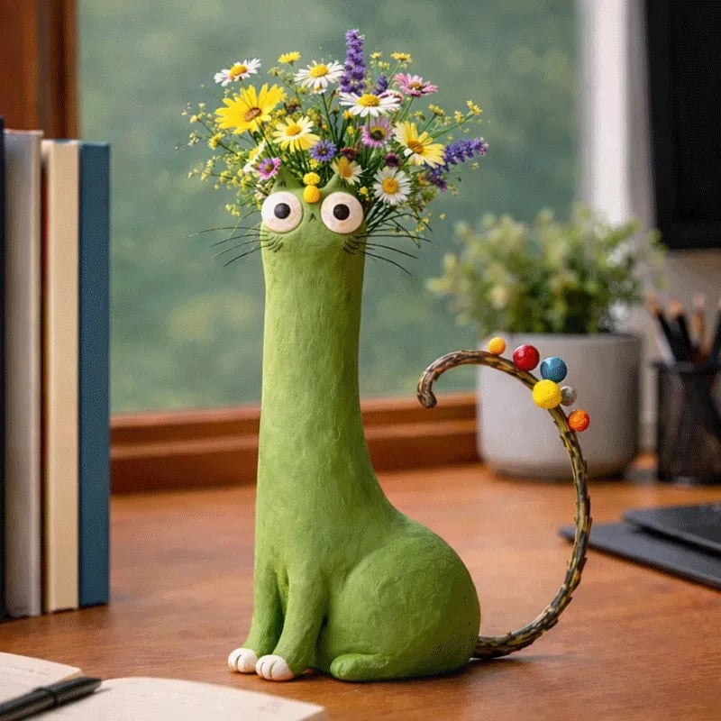 😻Handcrafted Quirky Cat Vase