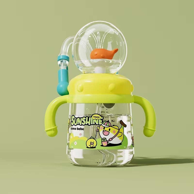 aldorian™-Drinking Cup With Whale Squirt, Weighted Sippy Cups With Adjustable Straps