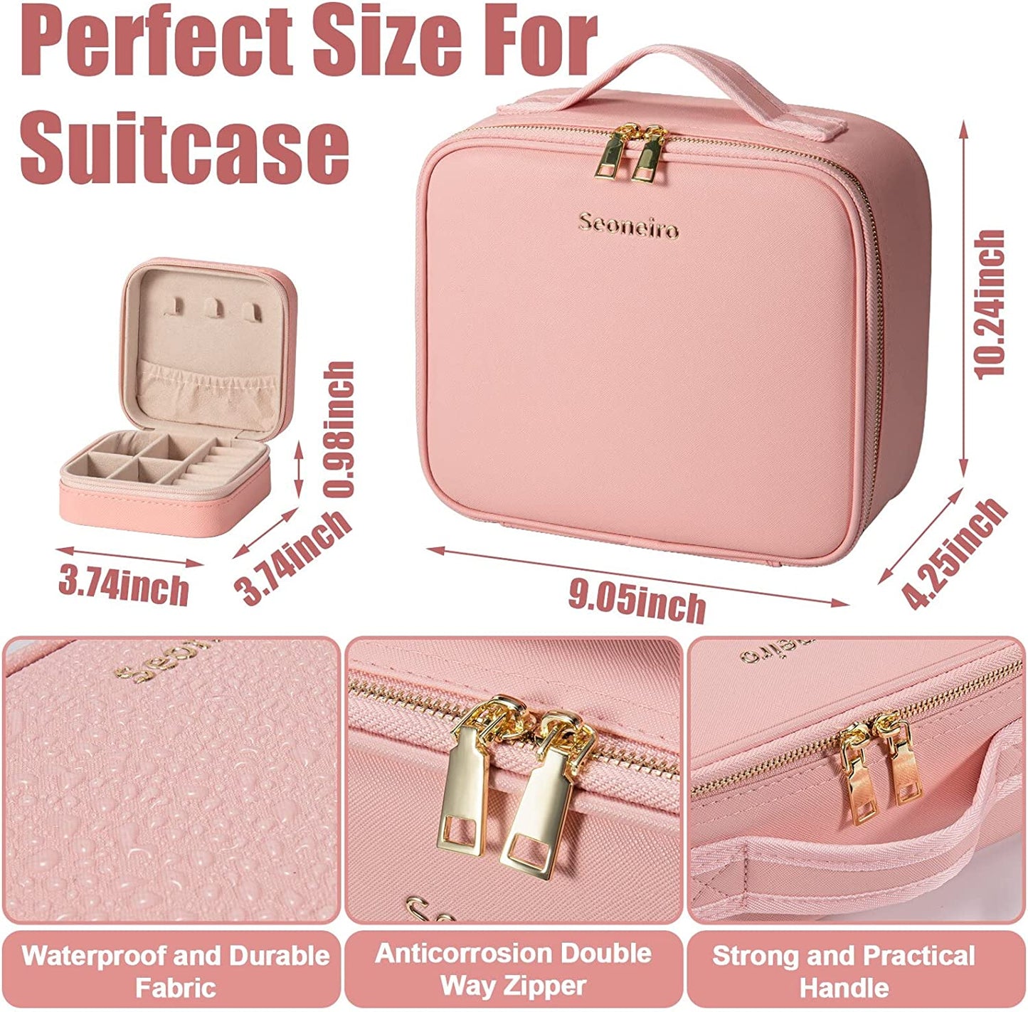 aldorian™-💝Makeup bag with LED Mirror