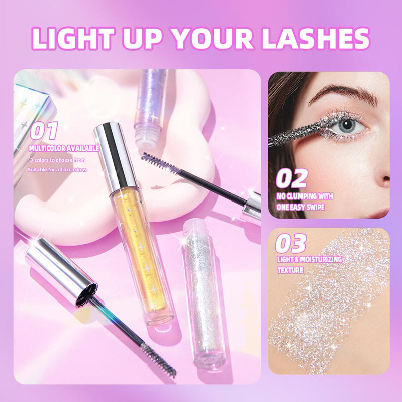 Waterproof Diamond Glitter Mascara - Long-lasting Curl, Sparkling Shine, Create Captivating Eyes!