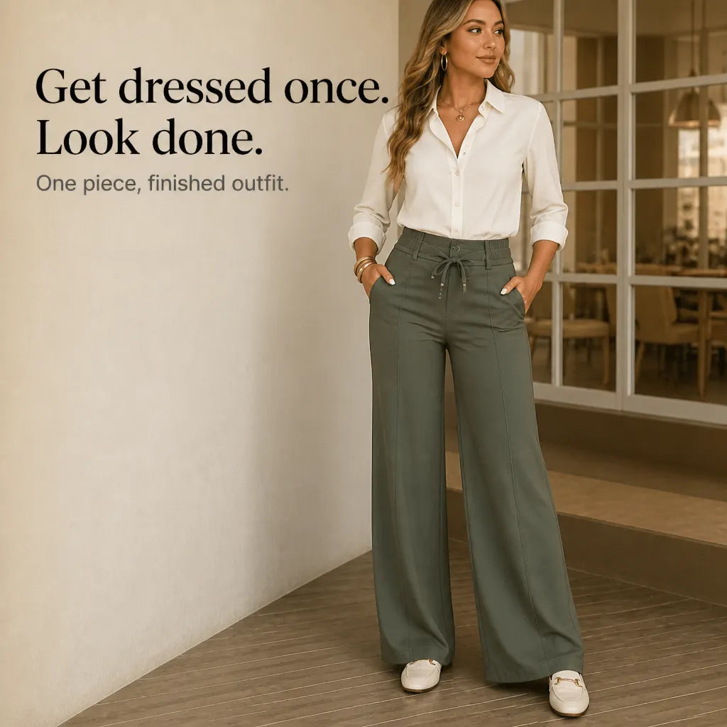 Women’s Relaxed‐Fit Straight‐Leg Trousers • Functional Multi‐Pocket Design