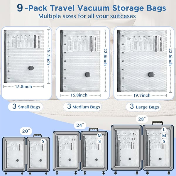 🏆⚡ 50K+ SOLD! Cordless Travel Vacuum Storage Compression Bag