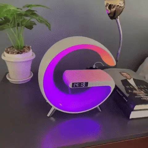 aldorian™-Multi-function Bluetooth Speaker - Colorful Ambient Light Wireless Charging Clock All-in-One
