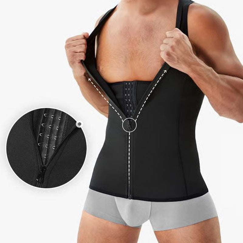 🥳[Hot-Selling ]🎽Men's Abdominal Slimming Zipper Vest