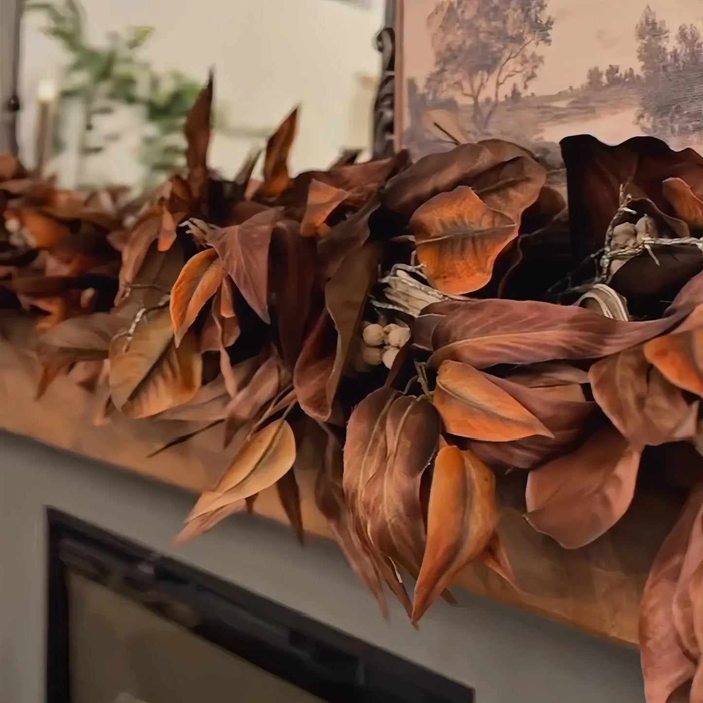 🍂Brown Magnolia Leaf Garland