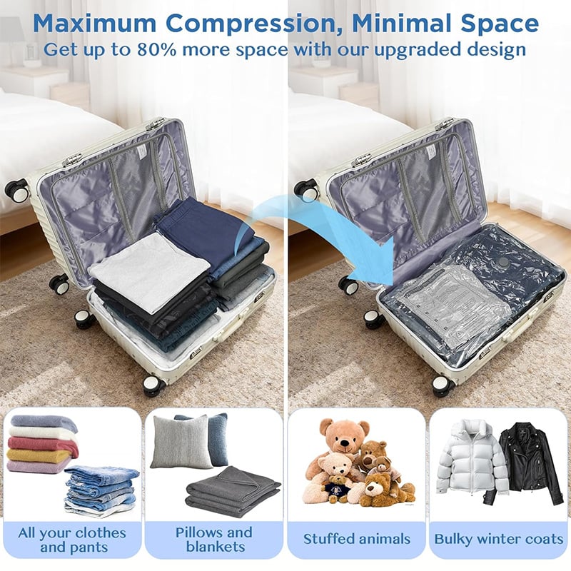 🏆⚡ 50K+ SOLD! Cordless Travel Vacuum Storage Compression Bag