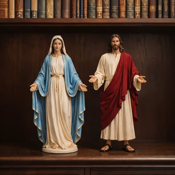 🙏 Limited Edition Collectible Figures: Jesus Christ & Virgin Mary