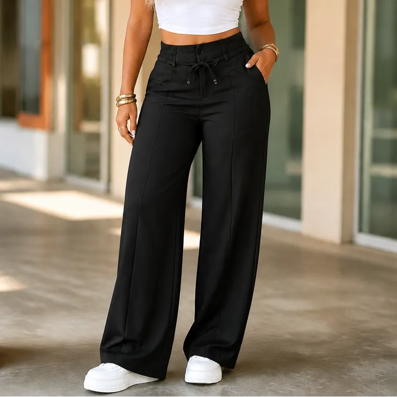 Women’s Relaxed‐Fit Straight‐Leg Trousers • Functional Multi‐Pocket Design