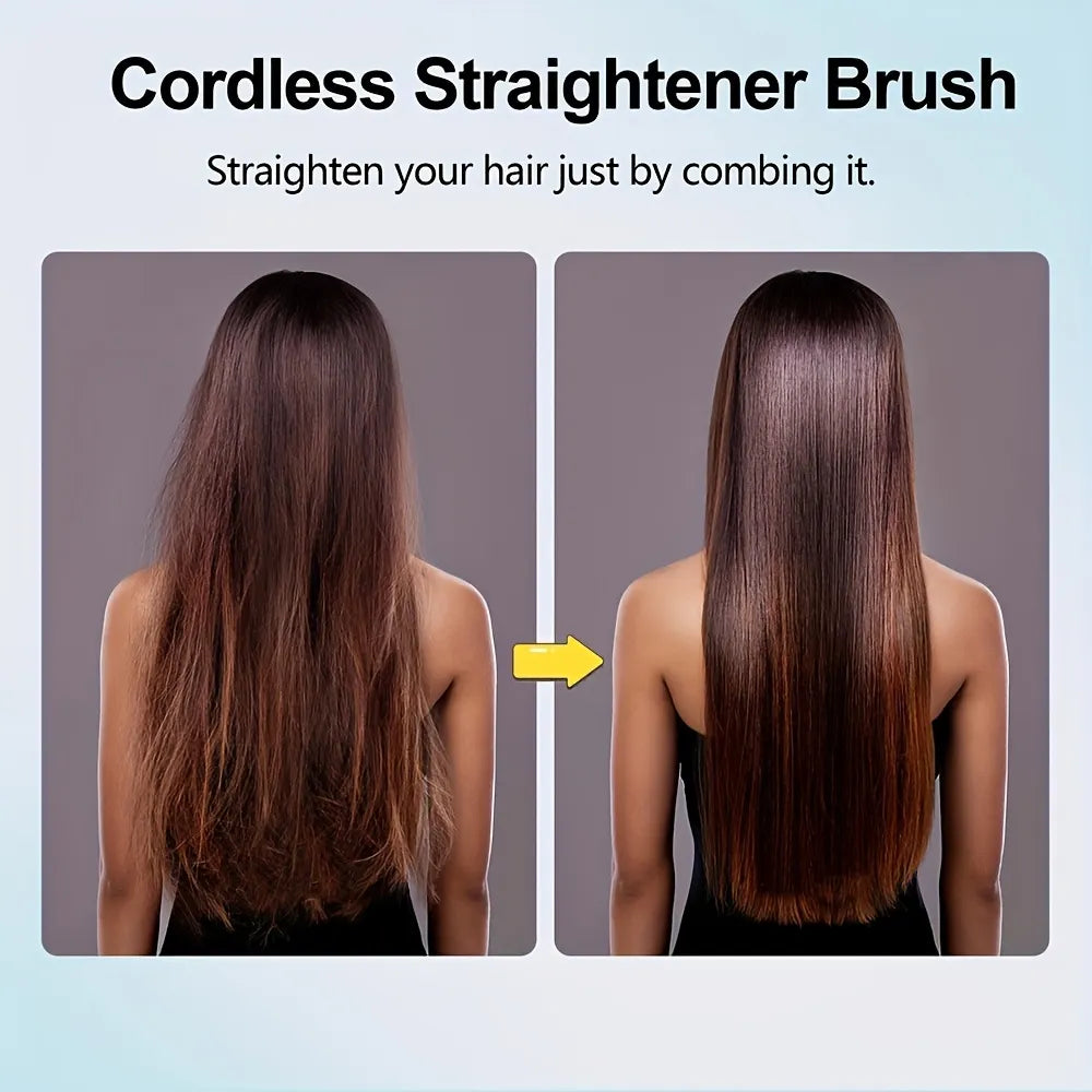 👩‍🦰2-in-1 USB Rechargeable Heated Hair Straightening Brushv