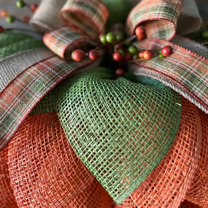 🔥🍁 Farmhouse Pumpkin Wreath For Front Door