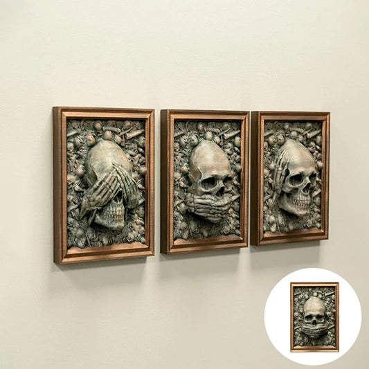aldorian™-Three Wise Skulls Picture Frame Decor