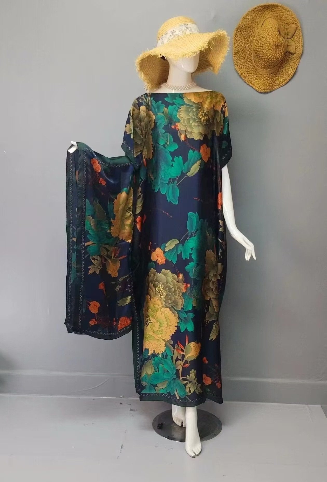 💥Women's Floral & Butterfly & Peacock Print Cape Shawl & Scarf Set