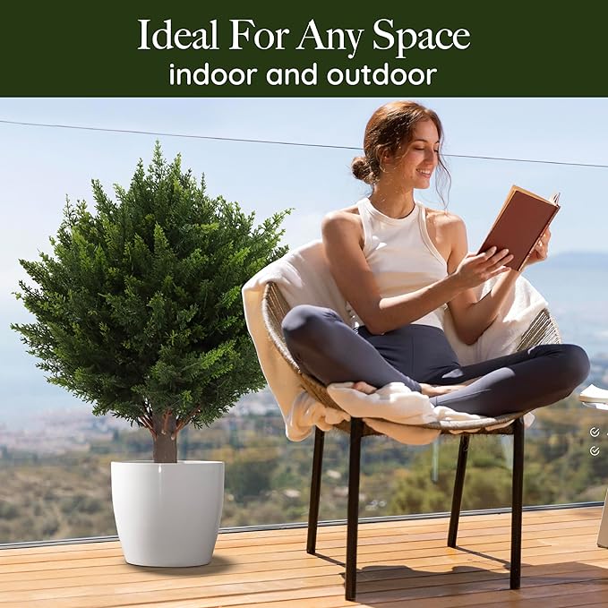 💥UV Resistant Artificial Cedar Topiary Ball Tree