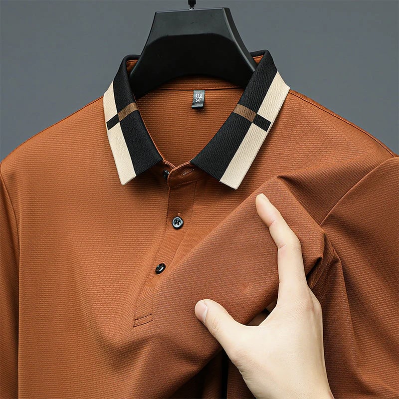 aldorian™-🔥Men's Stretch Ice Silk Short Sleeve Lapel Polo