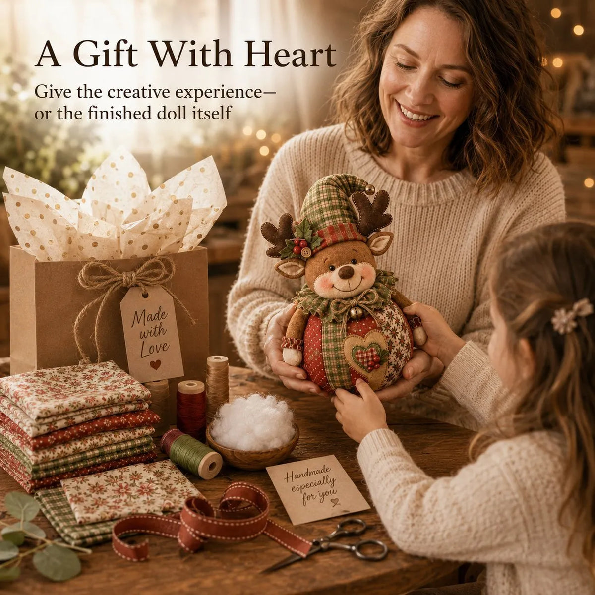 🔥 HOT SALE 🔥🎄 Save 54% | Christmas Patchwork Doll Sewing Kit – A Cosy Craft for Quiet Moments