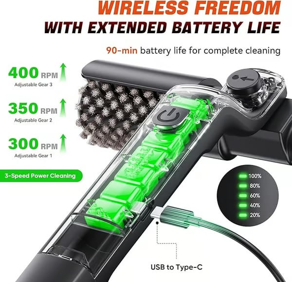 🔥Free shipping🔥Cordless Electric BBQ Grill Brush Cleaner