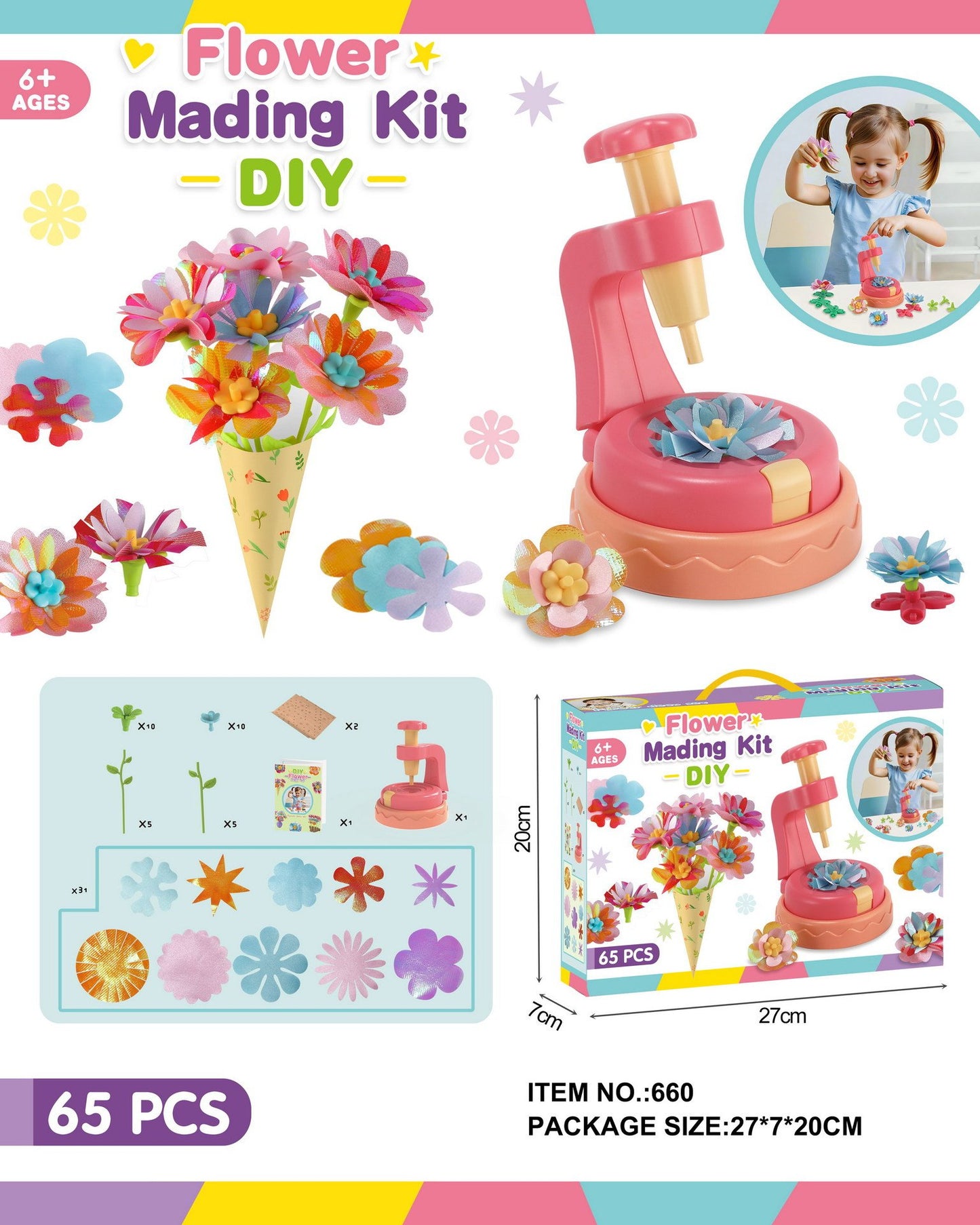 🔥Fabric Flower Bouquet Craft Kit – DIY Arts & Crafts for Kids Ages 4-16, Creative Toy Gift
