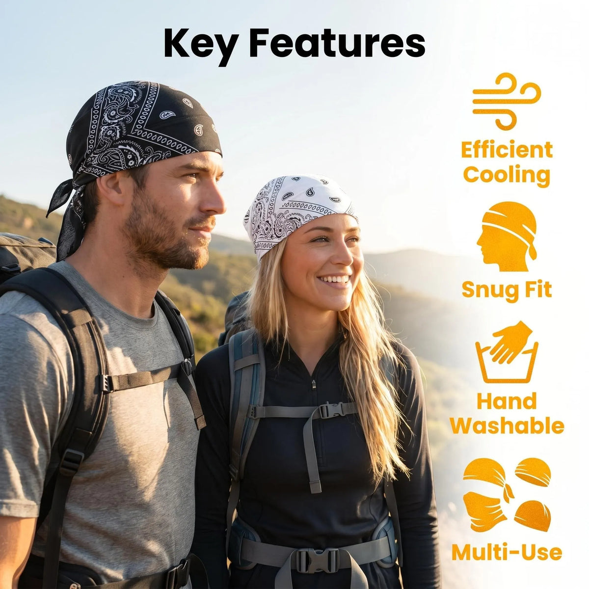 🧢Outdoor cycling bandana-style hat (pirate/hip-hop style)