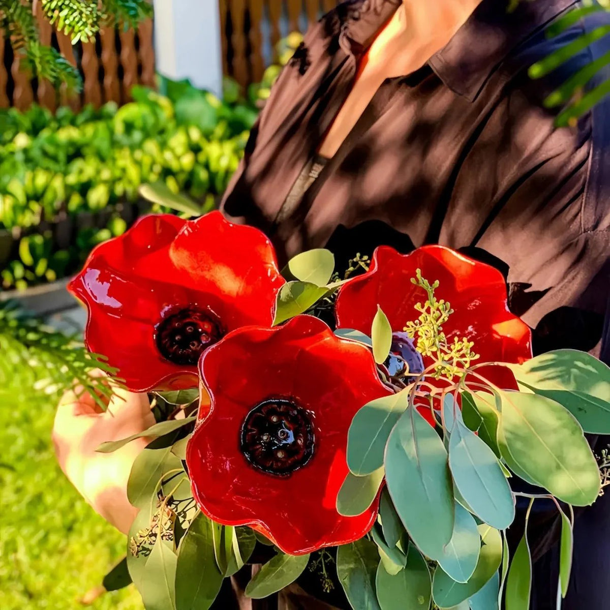 🐦 Handcrafted Outdoor Metal Flower Garden Stakes 🐦