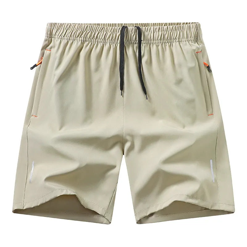 Casual Running Straight-Leg Shorts (with Zipper Pockets and Reflective Strips)