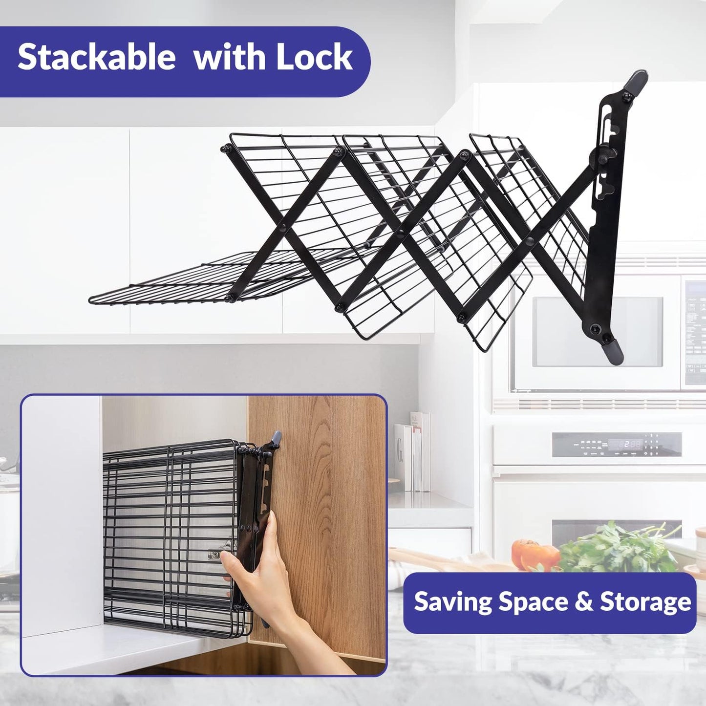 🍪 3/4-Tier Collapsible Cooling Rack – Expand to Bake, Collapse to Save Space!