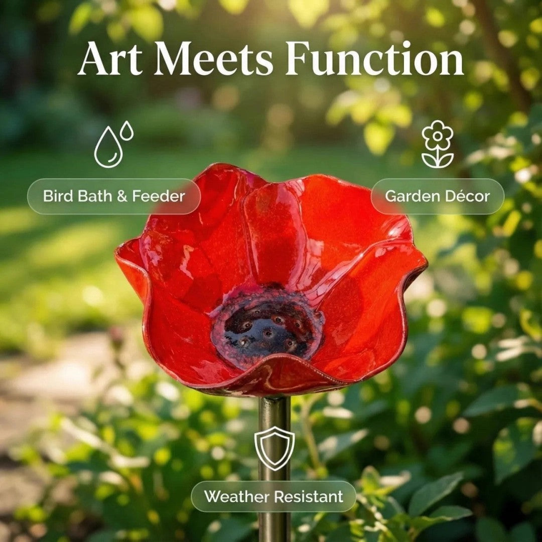 🐦 Handcrafted Outdoor Metal Flower Garden Stakes 🐦