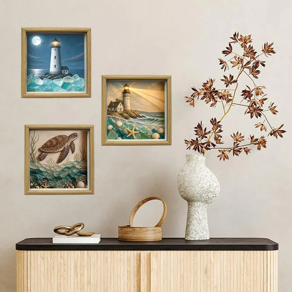 🌊✨Limited-Time Hot Seller🗼Sea Glass Shadow Box Night Light