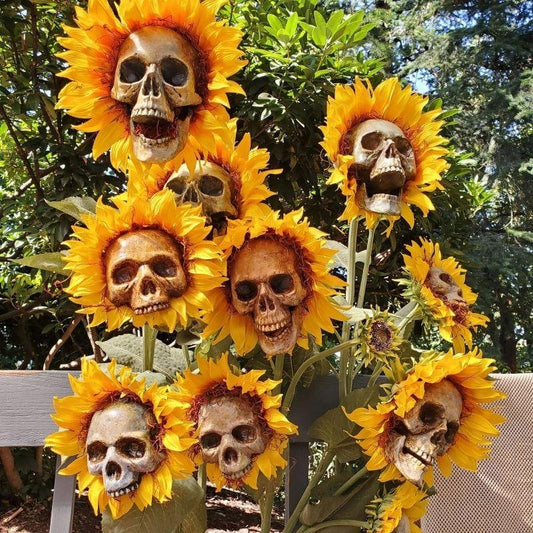aldorian™-HALLOWEEN DECOR SKULL SUNFLOWERS🌻