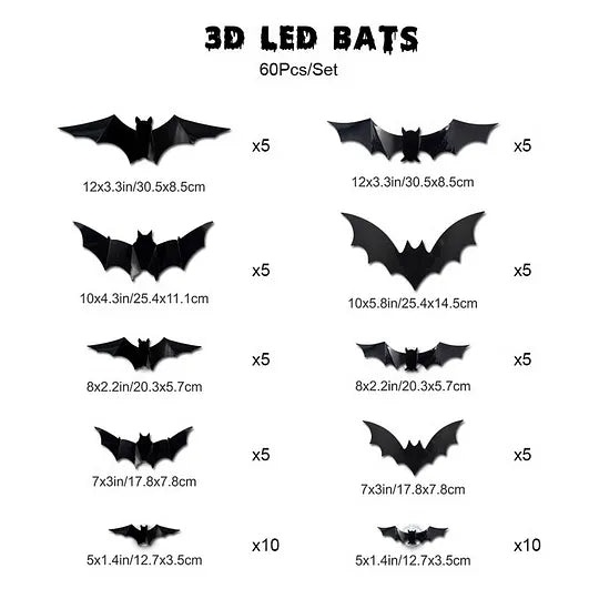 🦇Halloween Special Offer – LED Illuminated 3D Bat Wall Decor