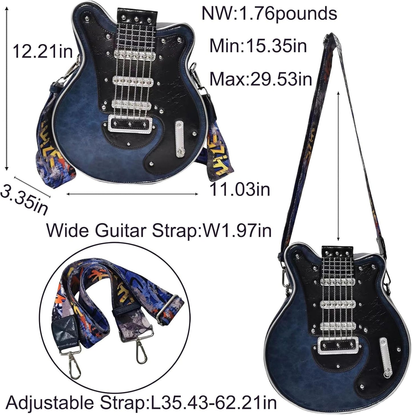 aldorian™-Guitar Shaped Crossbody Shoulder Bag