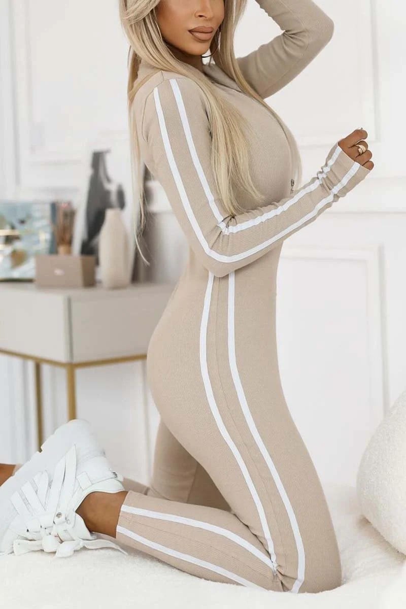 aldorian™-Women's Slim Fit Side Web Half-Zip Jumpsuit