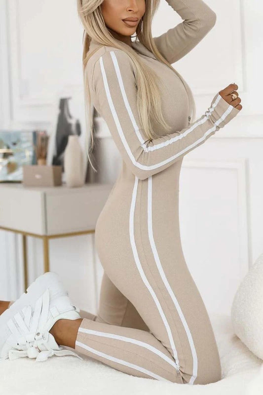 aldorian™-Women's Slim Fit Side Web Half-Zip Jumpsuit