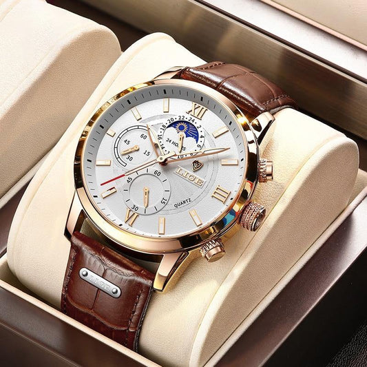 aldorian™-(Limited Time Offer Hurry Up)New Brown Leather Mens Watch Top Brand Fashion Waterproof Watch For Men