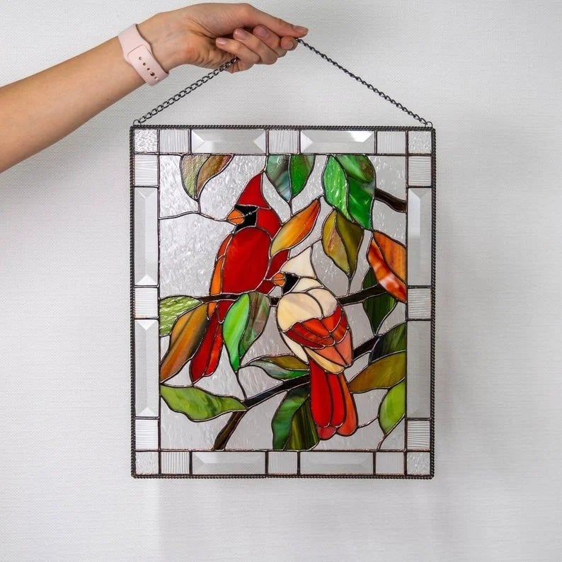 🔥Stained Birds on Window Panel🕊️✨