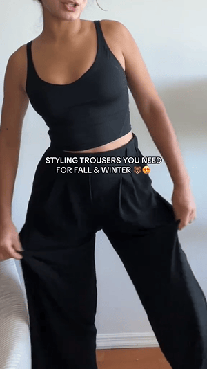aldorian™-2024 Newest High-Waisted Plicated Wide Leg Waffle Pants