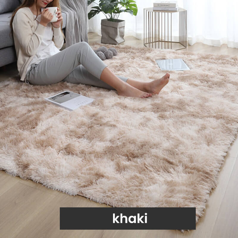 Gradient Color Plush Floor Mat