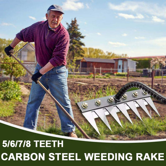 aldorian™-🔥5/6/7/8 Teeth Carbon Steel Garden Weeding Rake
