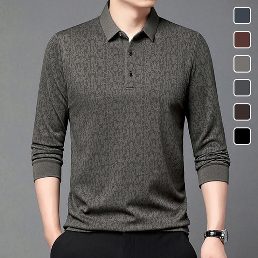 aldorian™-✨New Arrival✨Men's Business Casual Lapel Long Sleeve T-Shirt