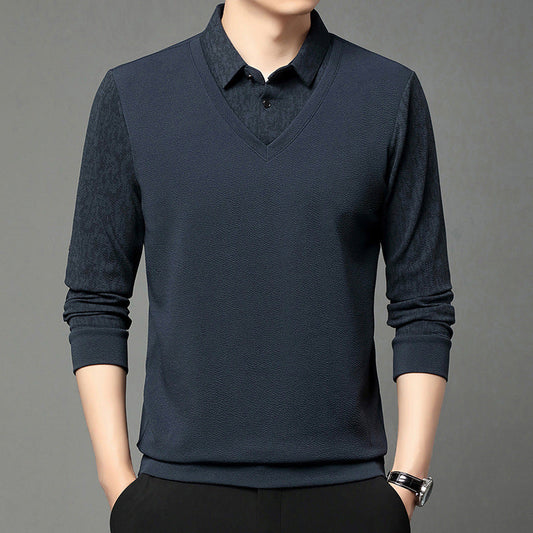 aldorian™-🎅 Men's Faux 2-Piece Long Sleeve Shirt