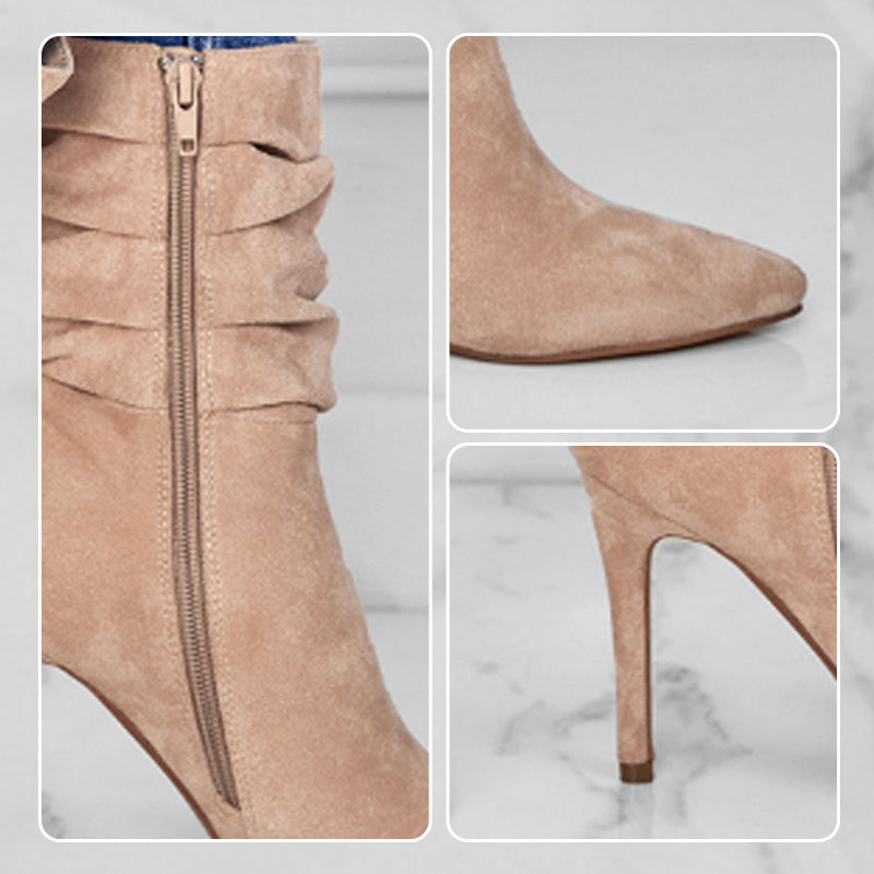 💖💥Fabric material upgrade-Women's Pointed Toe High Heel Short Boots