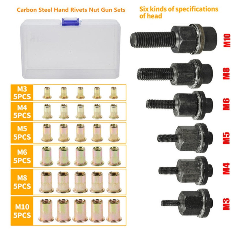 🎉Hot Sale 49% OFF🎉Threaded Insert Nut Rivet Nuts Set with Flat Head