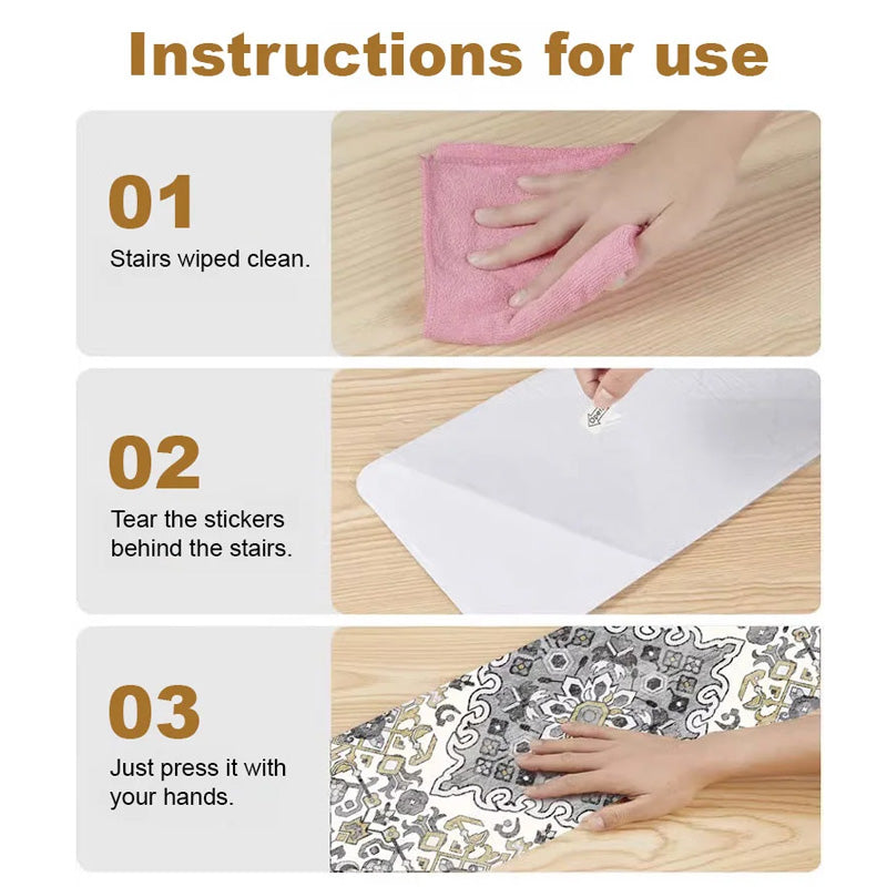 ⌛ Non-slip & Silent Self-Adhesive Stair Mats