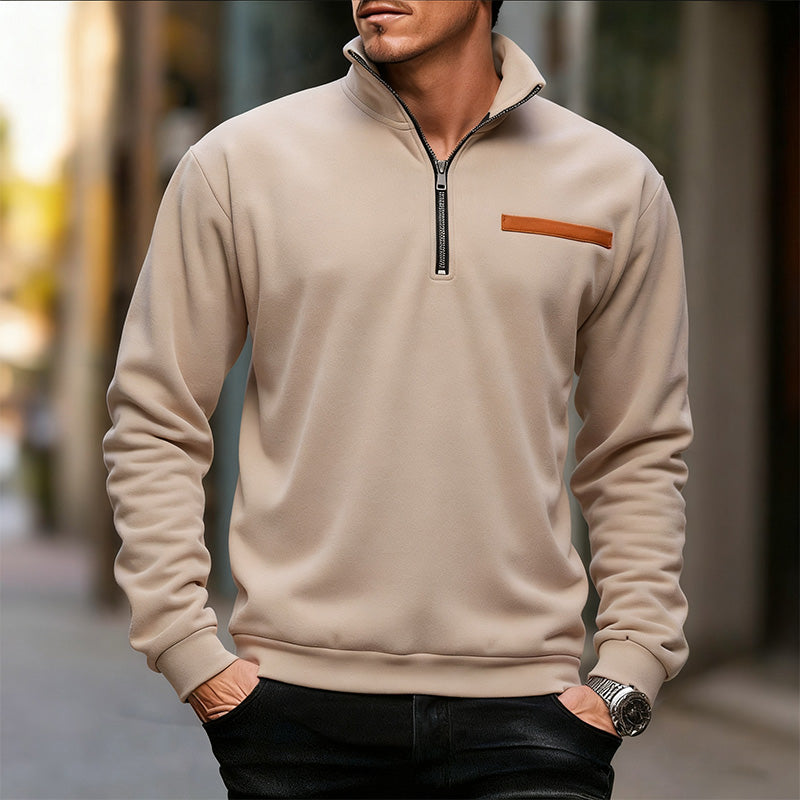 🔥Men's Stylish Half Zip Long Sleeve Tops
