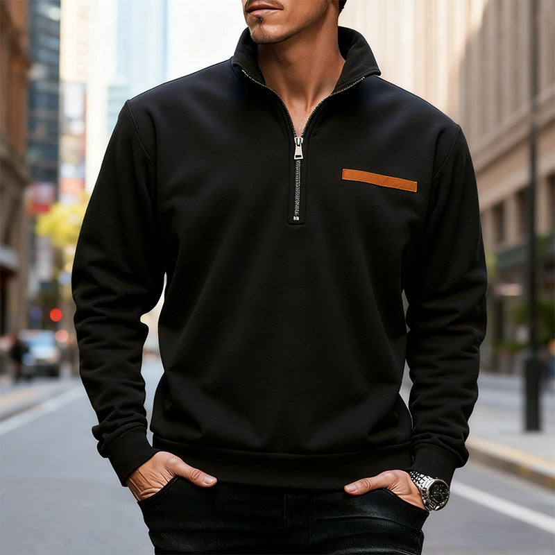 🔥Men's Stylish Half Zip Long Sleeve Tops