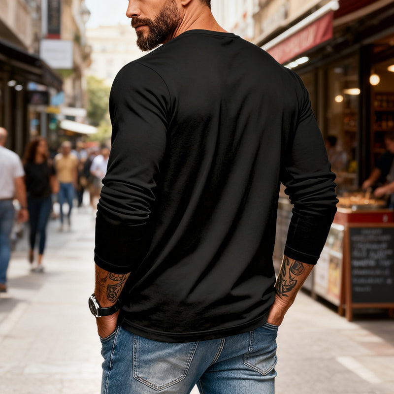 ⚡Men’s Slim Fit Henley Long Sleeve T-Shirt 🔥