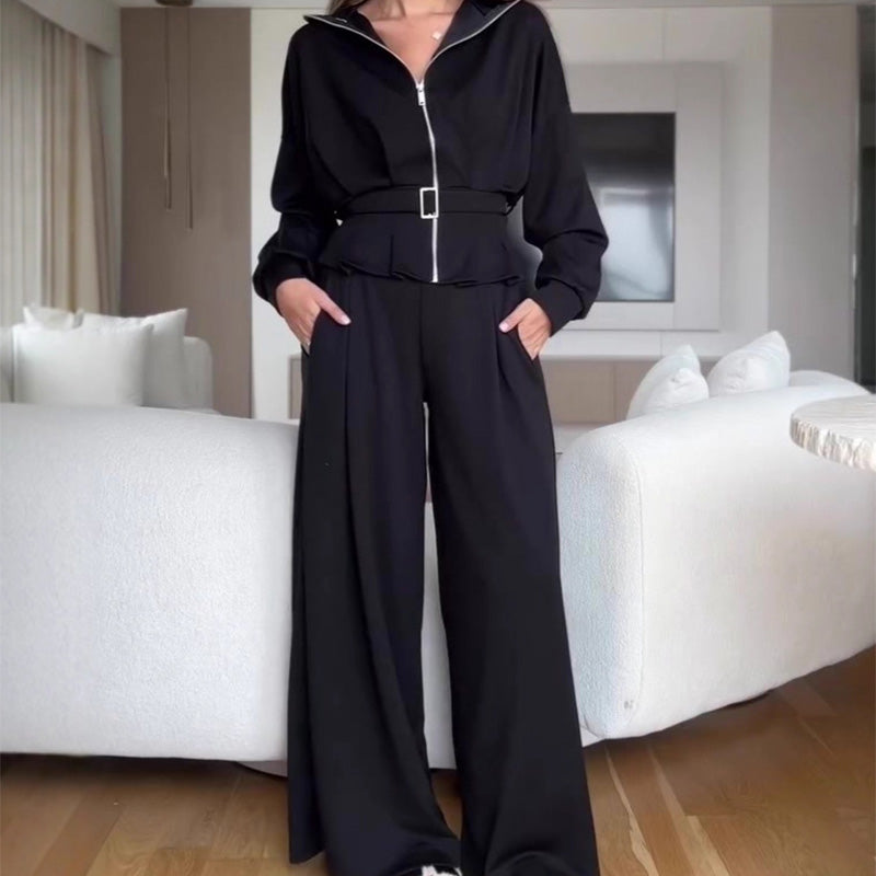 🔥Elegant High-Waist Zip-Up Outfit