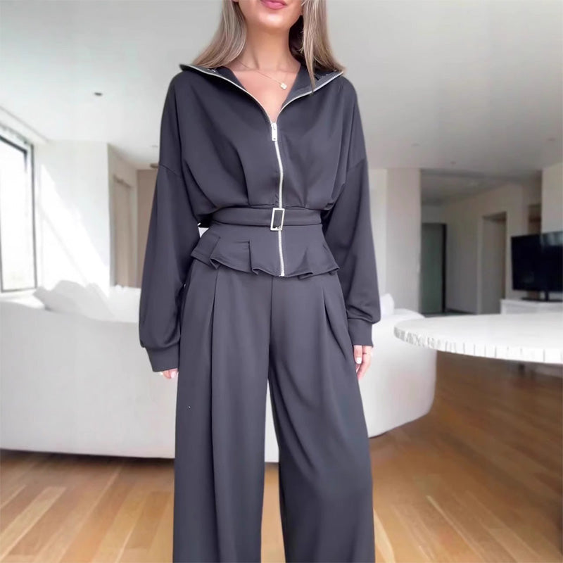🔥Elegant High-Waist Zip-Up Outfit
