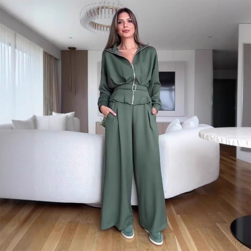 🔥Elegant High-Waist Zip-Up Outfit